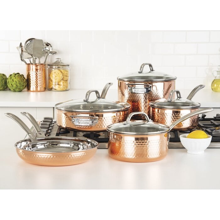 Kitchen Academy 10 Piece Copper Cookware Sets- Pots and Pans Set