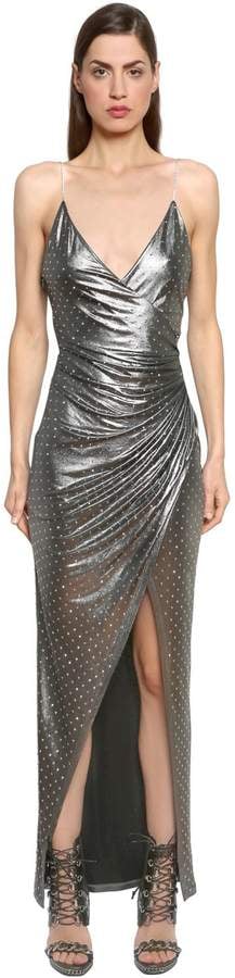 Balmain Embellished Lamé Jersey Dress