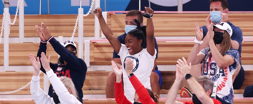 Simone Biles Cheers For MyKayla Skinner at Olympics | Photos