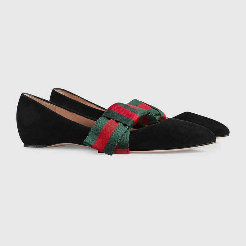 Gucci Ballet Flats With Web Bows