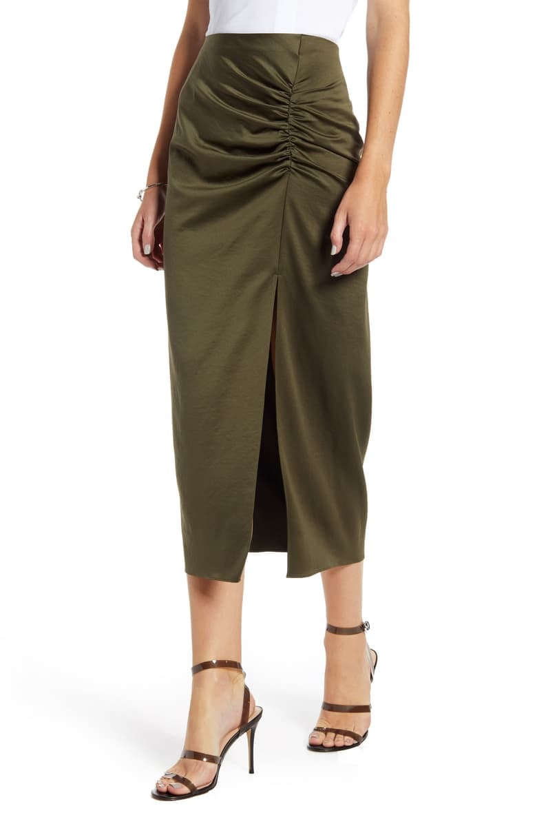 Something navy midi slip skirt discount
