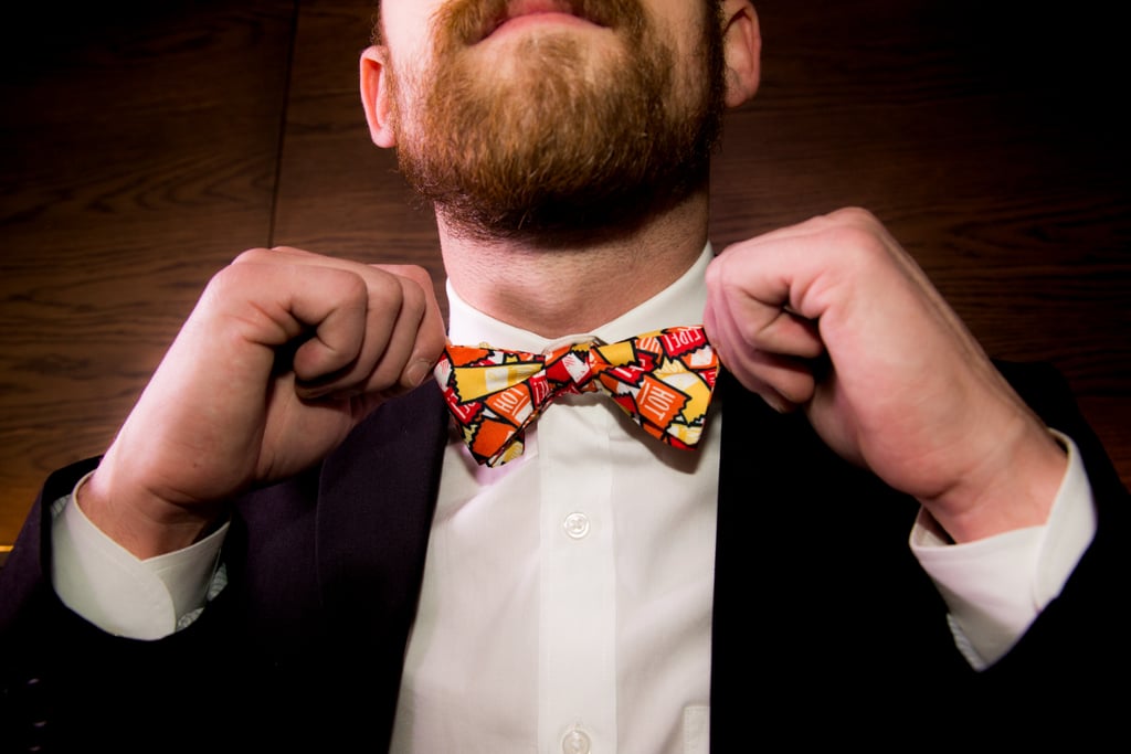 Even the groom's bow tie is a nod to their many sauces. Even the groom's bow tie is a nod to their many sauces.