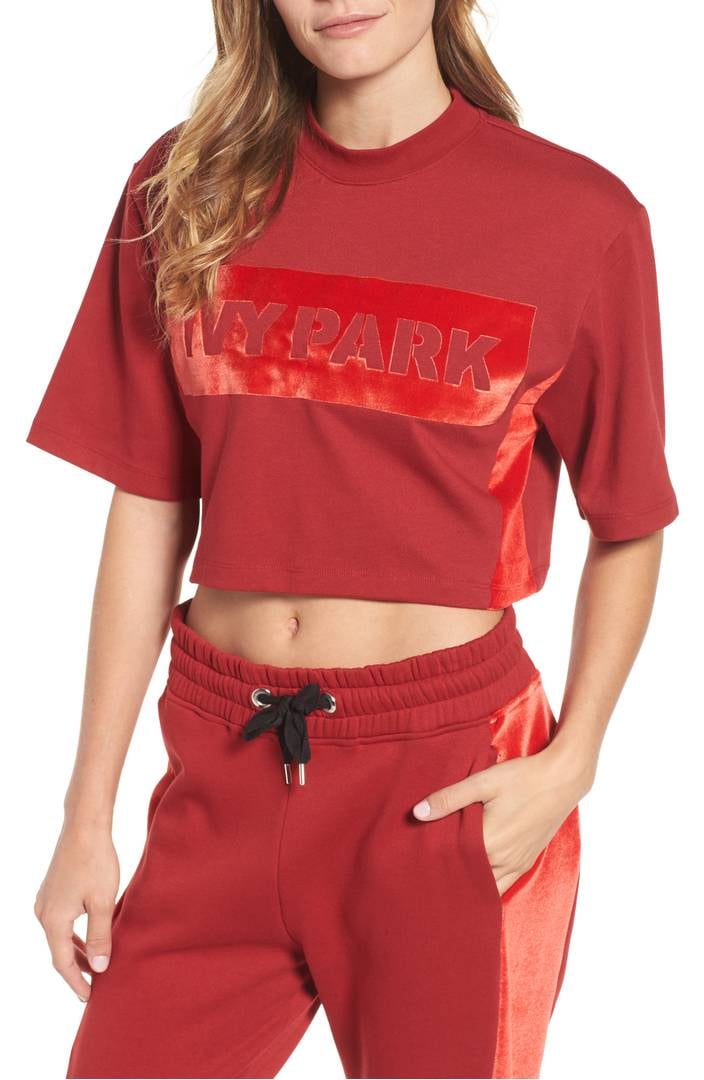 Ivy Park Velvet Logo Crop Sweatshirt