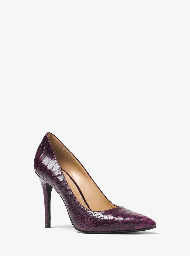 Michael Kors Claire Embossed-Leather Pump