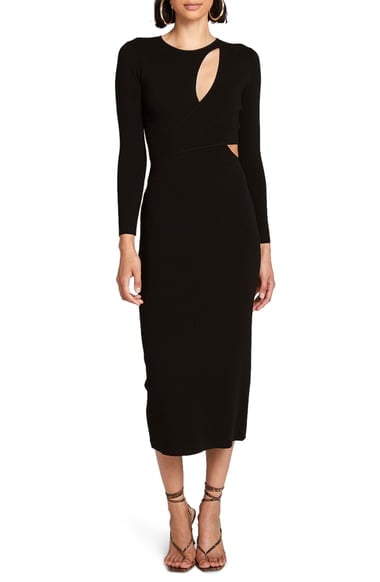 A.L.C. Lorelei Long Sleeve Cutout Knit Midi Dress
