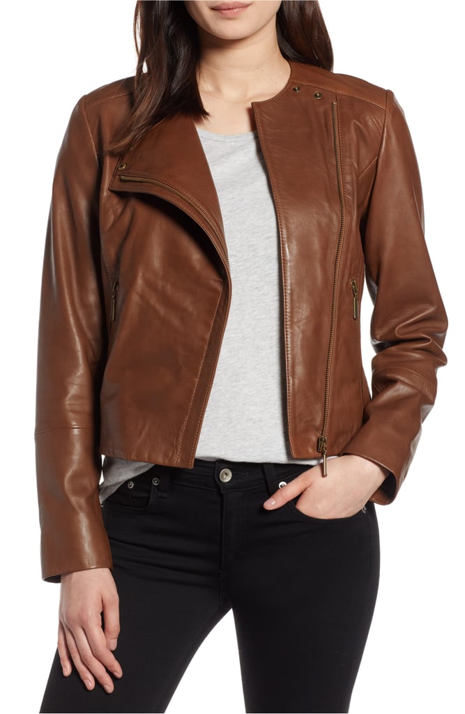 Halogen Collarless Leather Jacket | Nordstrom Anniversary Sale Leather ...
