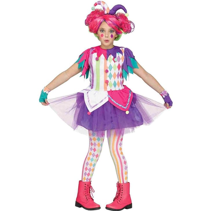 Girls Rainbow Harlequin Teen Halloween Costume | Teen Halloween ...