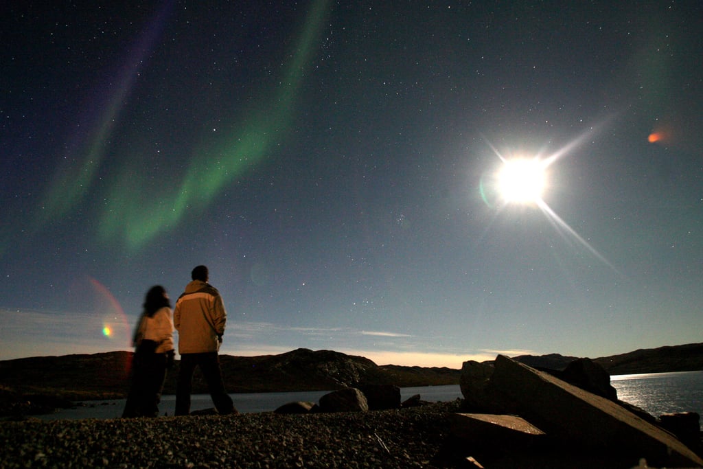 In August 2007, tourists checked out the aurora borealis in Greenland.