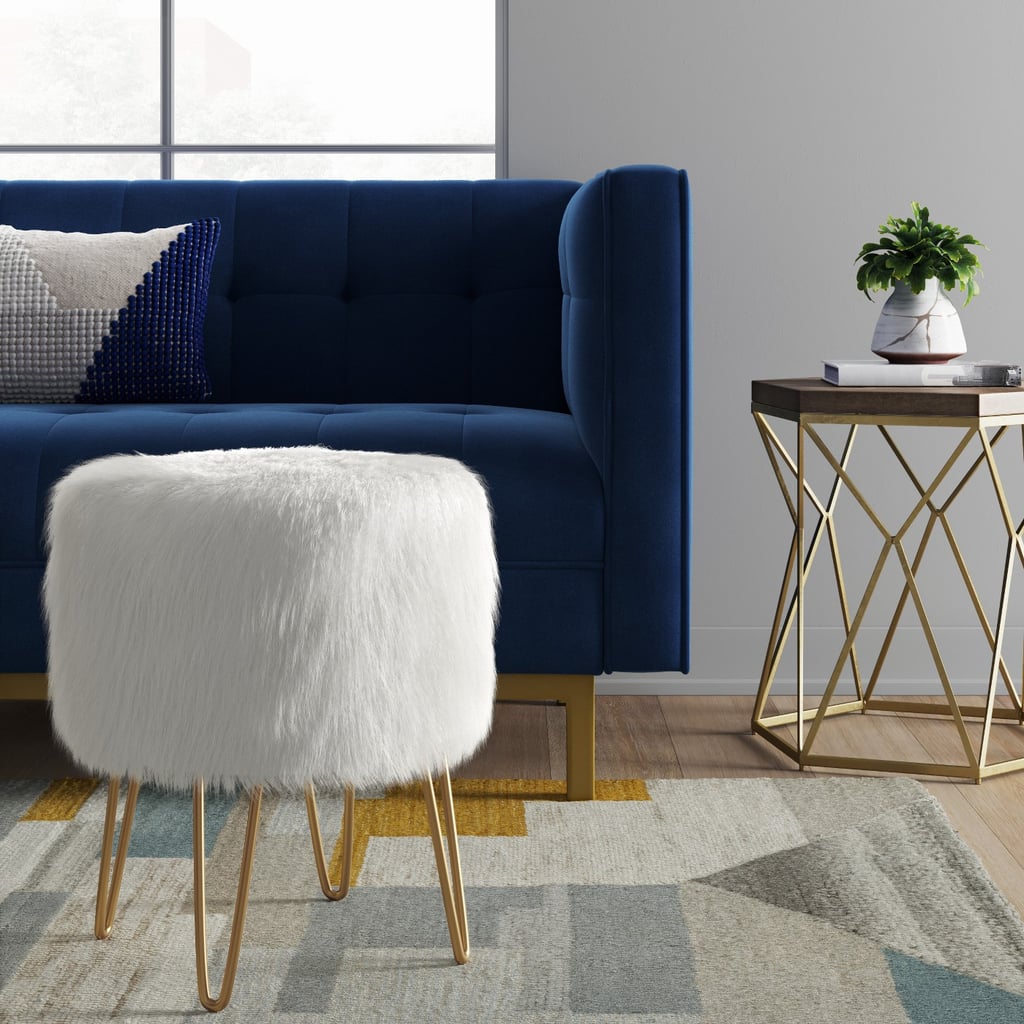 Faux Fur Ottoman