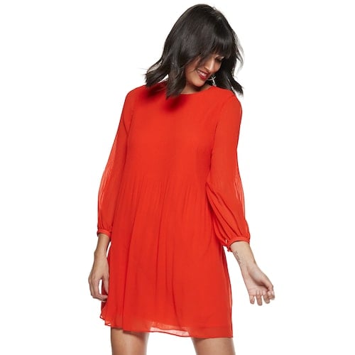 Nine West Crystal-Pleated Shift Dress