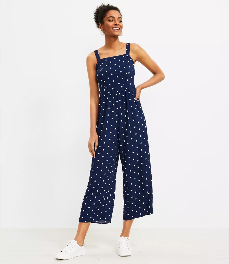 Loft Dotted Square-Neck Jumpsuit