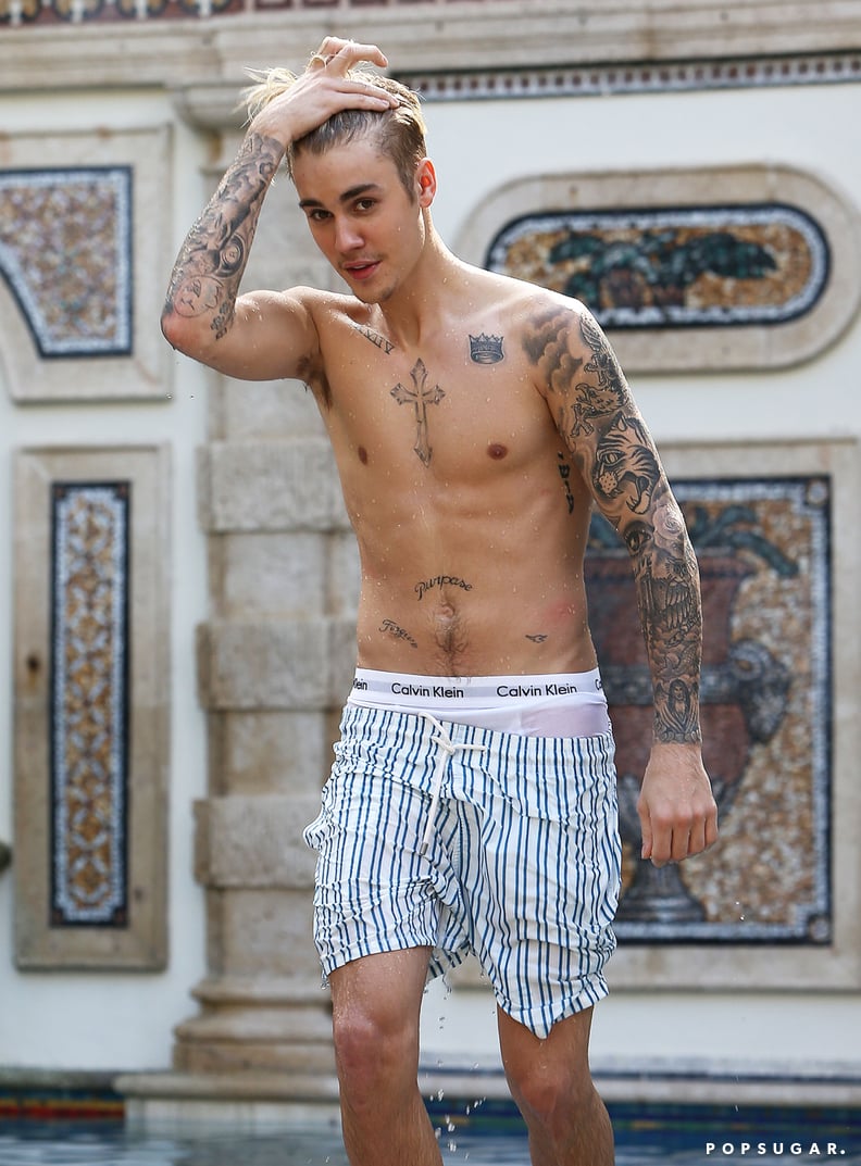 Justin Bieber Shirtless Pictures in Miami December 2015