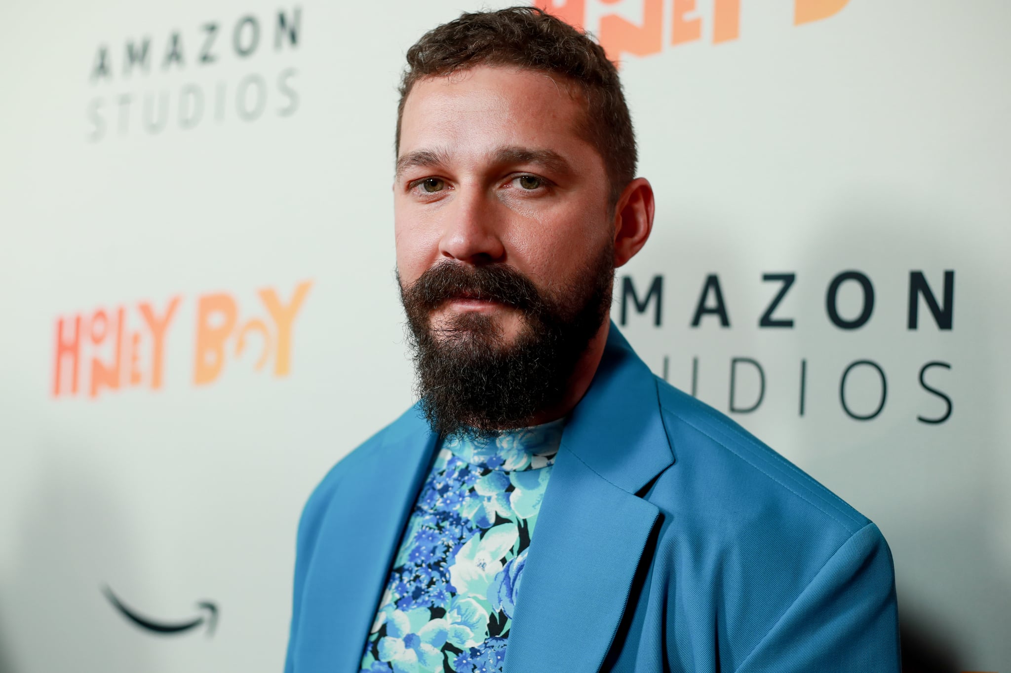 HOLLYWOOD, CALIFORNIA - NOVEMBER 05: Shia LaBeouf attends the premiere of Amazon Studios 