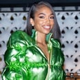 Lori Harvey Wears a Puffer Dress With a Thigh-High Slit For NYFW