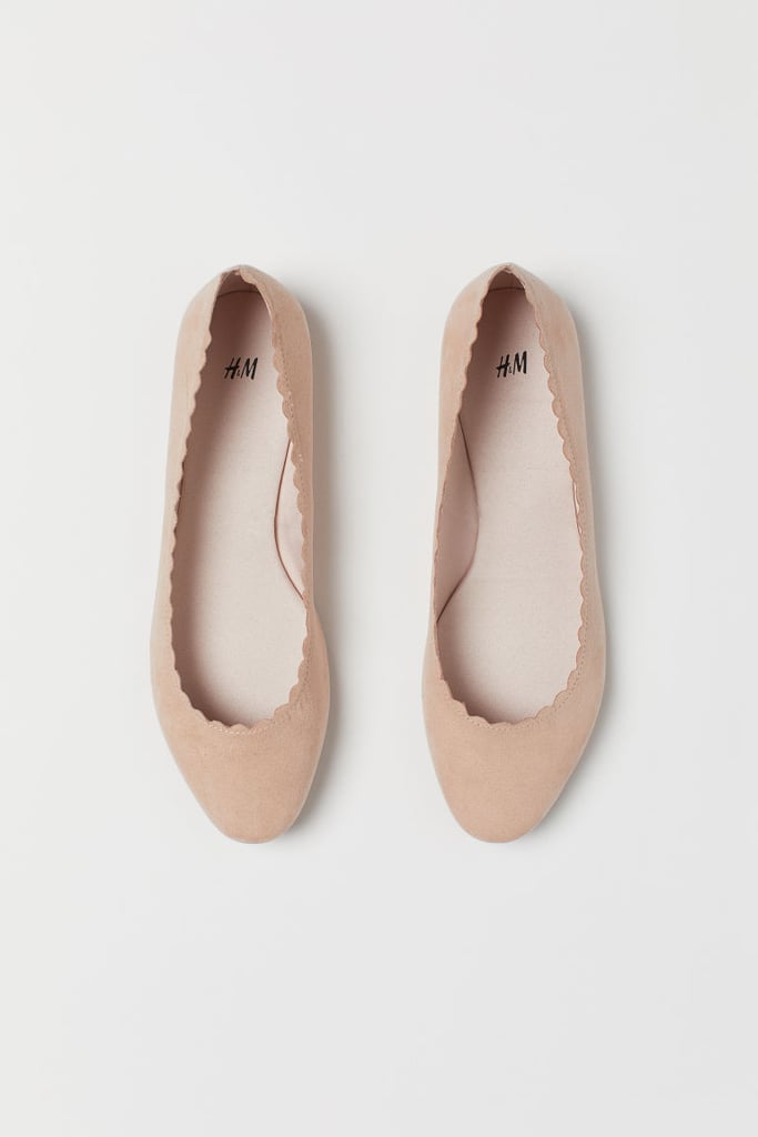 H&M Scallop-Edged Ballet Flats