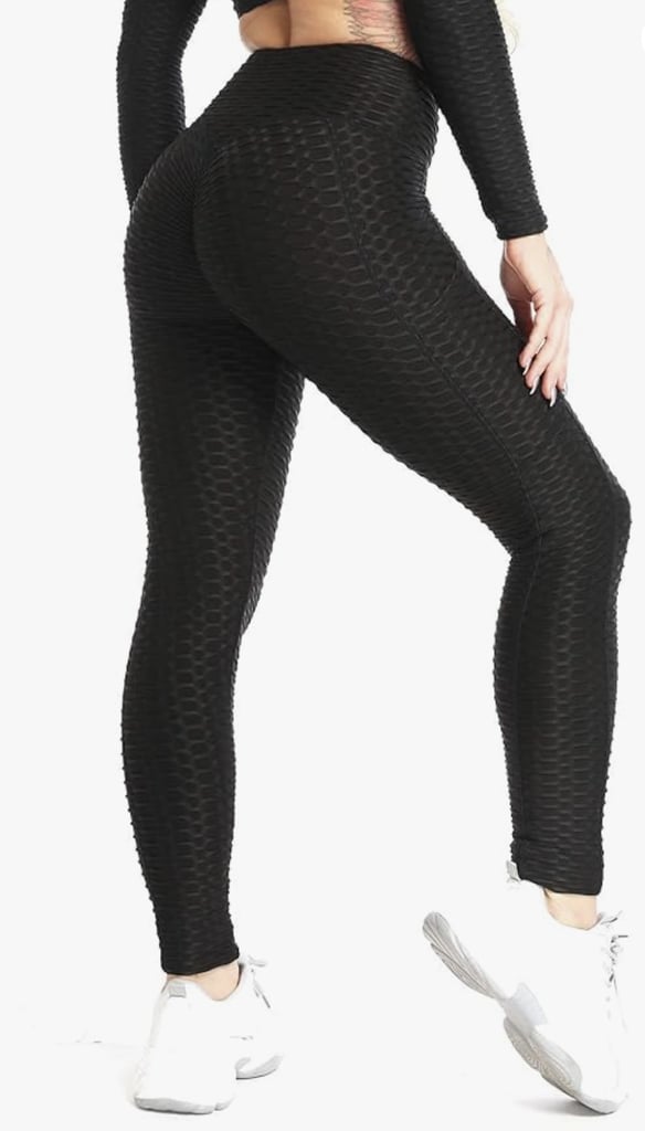 Seasum High Waist Leggings ($19) 
These are the viral TikTok leggings everyone's been raving about. They're revered as one of the best leggings for making your butt look good, thanks to the style's textured fabric and strategic ruching. You can find them on Amazon and, given their affordable price tag, they belong in your cart ASAP.
Pros: The butt-lifting "scrunch" seam enhances curves and gives an instant boost.
Cons: Some customers report light colors are semi-sheer and show sweat marks.
Material: Polyester, spandex.
Length: 26"
Colorways: 16
Sizes: XS-4XL
Who it's best for: Gym-goers, yoga lovers, or casual wearers who want a quick sculpted look.
Extras: Moisture-wicking, breathable, and versatile for various activities.
What Reviewers Say: "These leggings are amazing. I originally bought them because of 'TIkTok,' and I'm happy I did. They fit amazing, they are very stretchy and comfortable, and to top it off, they make my butt look awesome (this is coming from someone who doesn't really have a butt to begin with). The only thing that could be changed is the thickness of the leggings. They aren't extremely see through, but if you wear the wrong underwear, you can somewhat see the color beneath (it basically looks like a slight shade difference, not so much you can directly see whatever underwear your wearing at that time). But with the right underwear, you can't tell any difference."