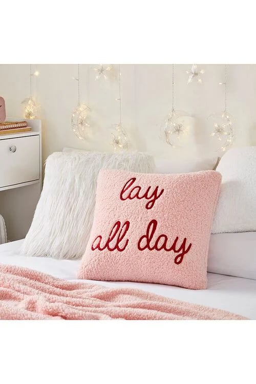 Embroidered Lay All Day Pillow
