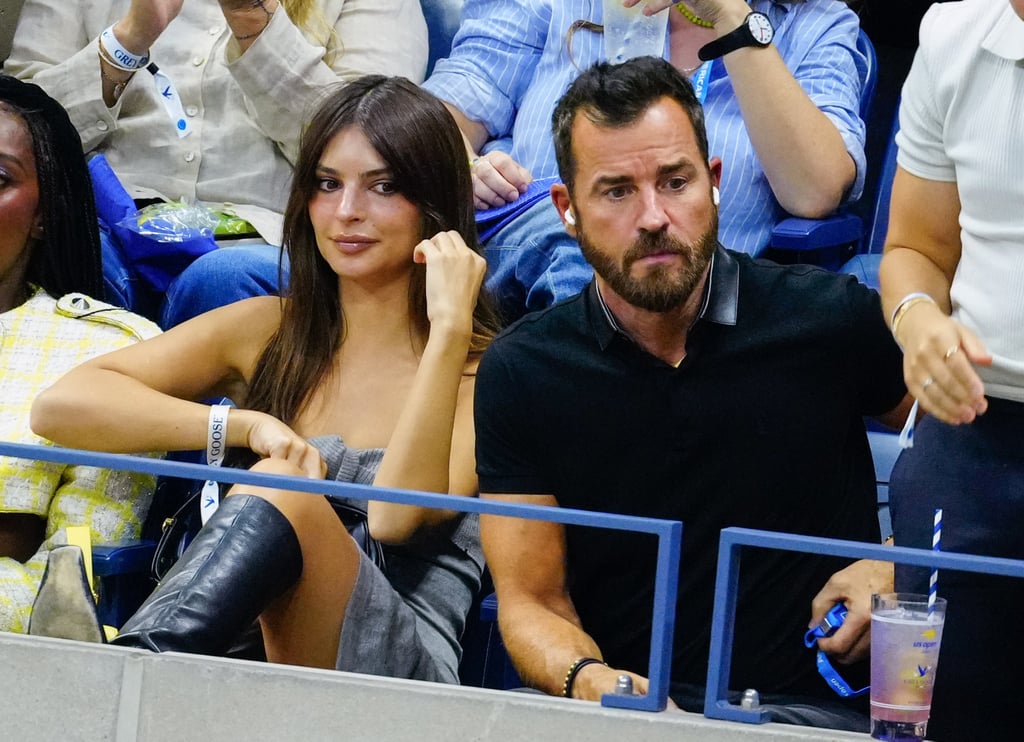 Emily Ratajkowksi and Justin Theroux at the US Open on Sept. 10.