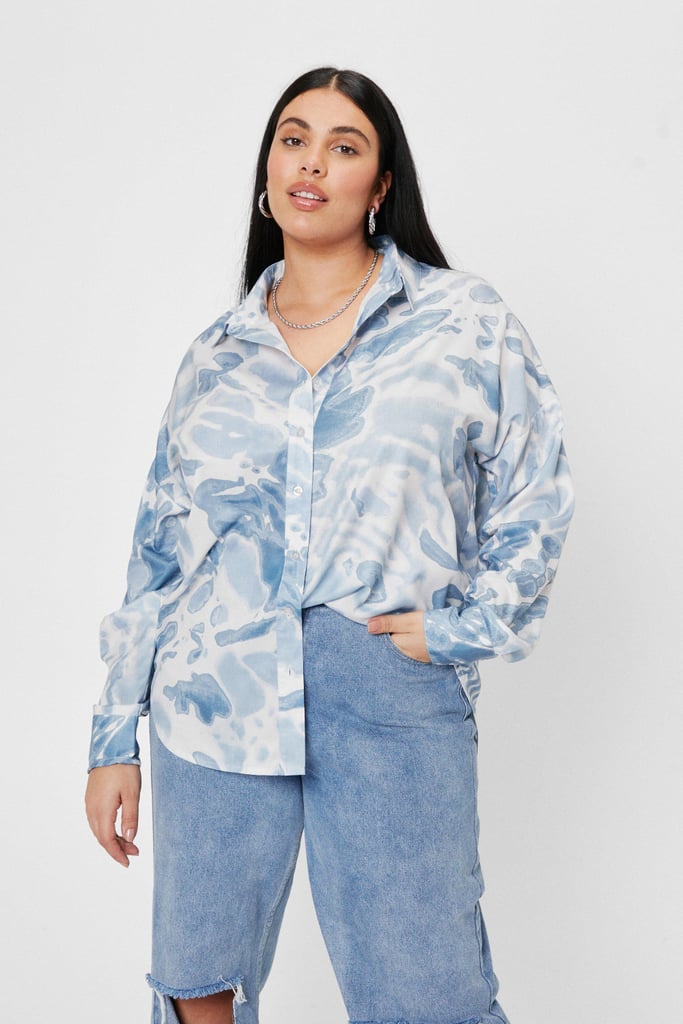 Nasty Gal Plus Size Oversized Tie Dye Print Shirt