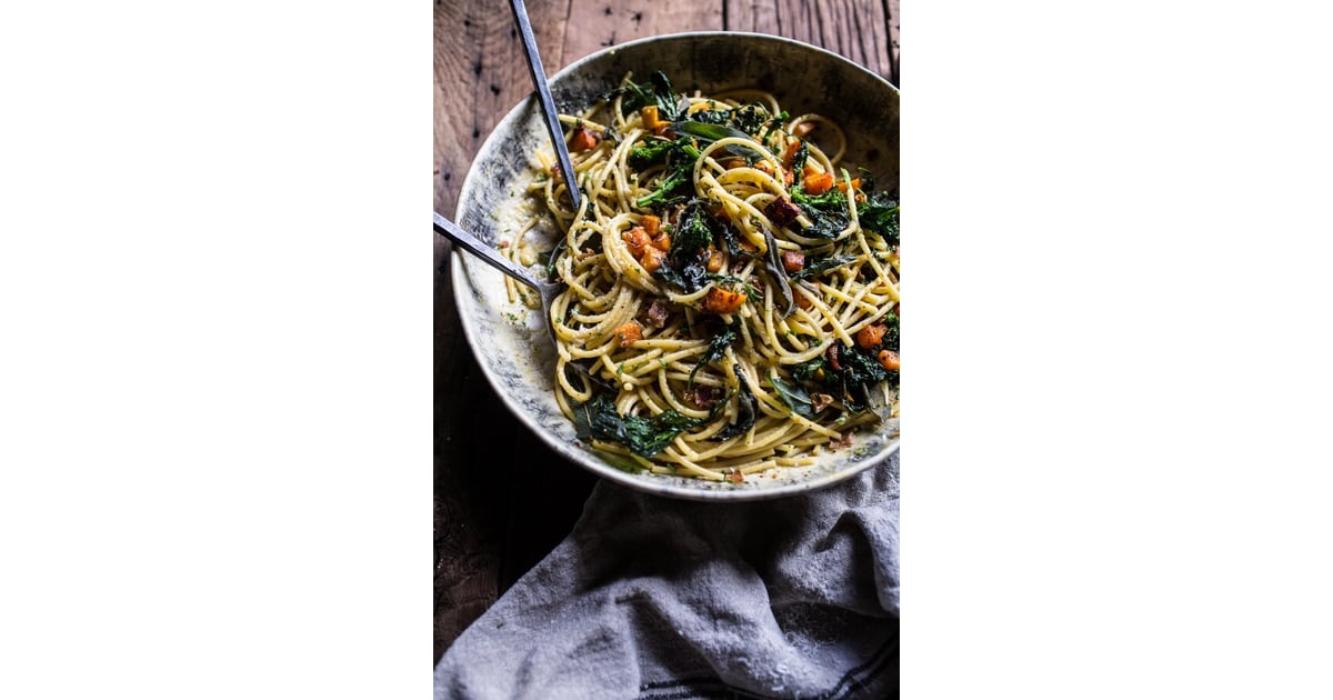 Winter Squash Carbonara with Broccoli Rabe and Sage