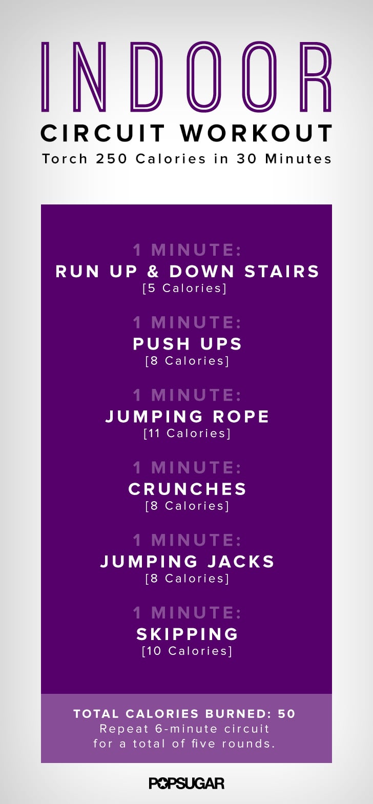 Indoor calorie burning clearance workout