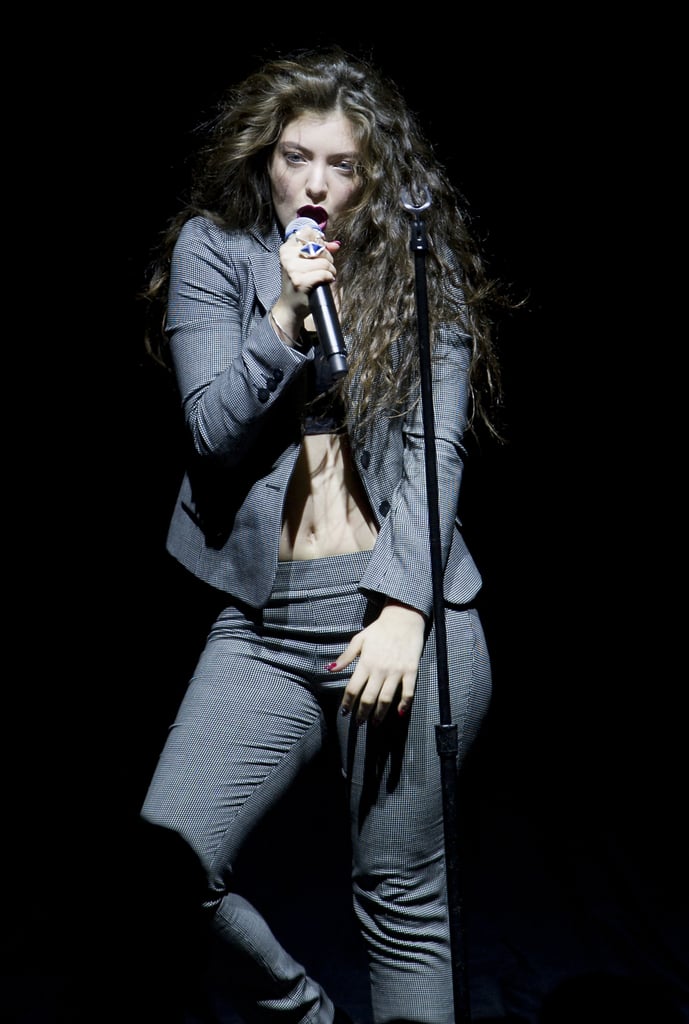 Lorde bared her midriff during a concert in Brisbane, Australia, on Sunday.