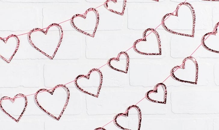 Valentine's Day Decor Decorations Handmade decorations Paper Heart Banner Glitter