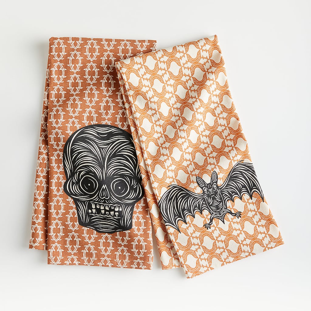 Patch NYC Batty Bat and Scary Skull Dish Towel Set