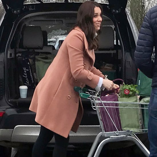 Kate Middleton in a Pink Coat Grocery Shopping