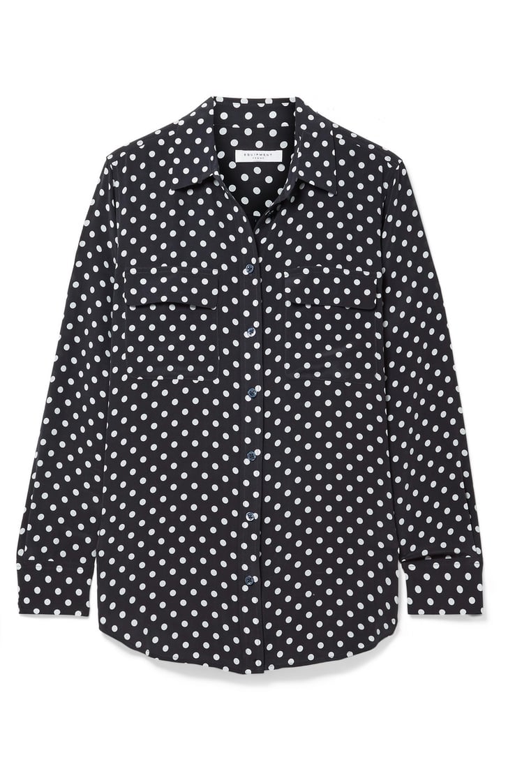 Equipment Slim Signature Polka Dot Washed Silk Shirt | Kate Middleton's ...