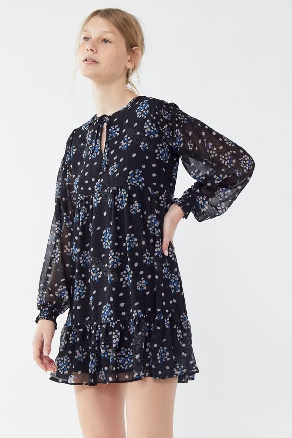 Selena Gomez's Black Floral Dress on Coach Podcast 2019