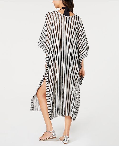 Calvin Klein Striped Maxi Caftan Cover-Up | Best Coverups For Moms ...