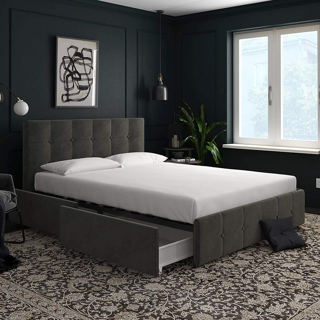 An Upholstered Bed: DHP Velvet Queen Bed