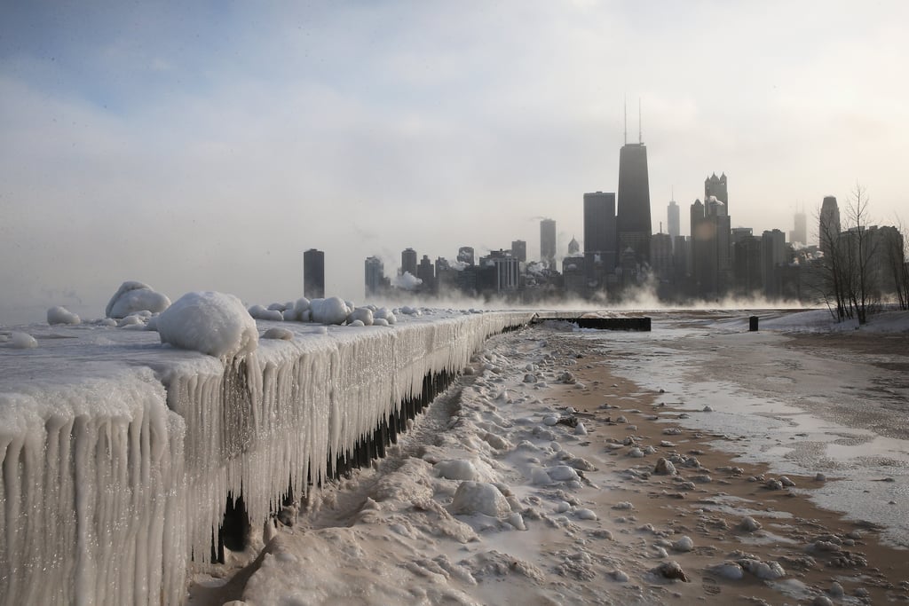 Frozen Lake Michigan in Chicago, Illinois Crazy Ice and Snow Pictures