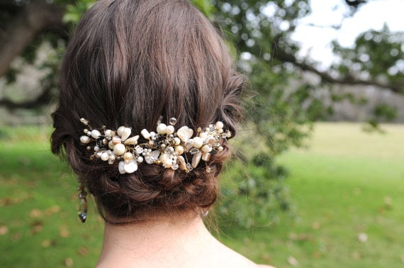 Shell Hair Clips Set,Flower Hair Pins,Beige Flower Hair Pins,Flower Hair Clip,Wedding Flower Hair Pins,Wedding Flower Hair Clip