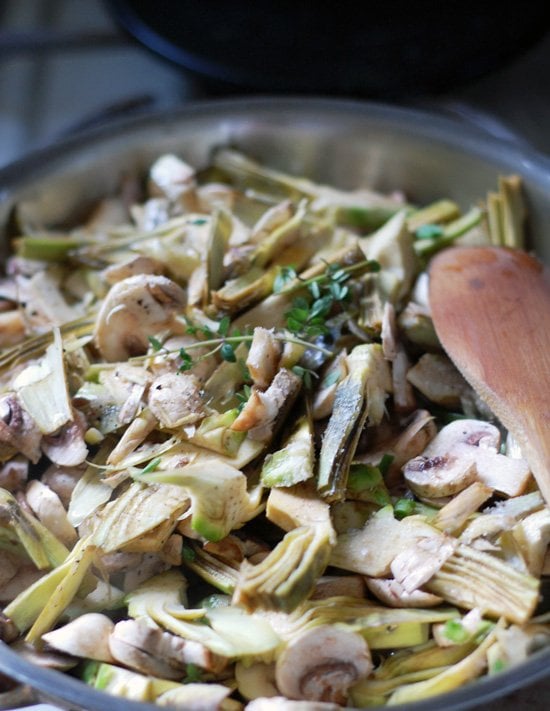 Whole30: Warm Artichoke and Mushroom Salad