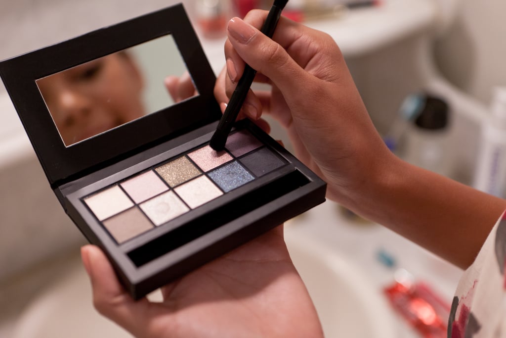 Not using primer with glitter eye shadow.