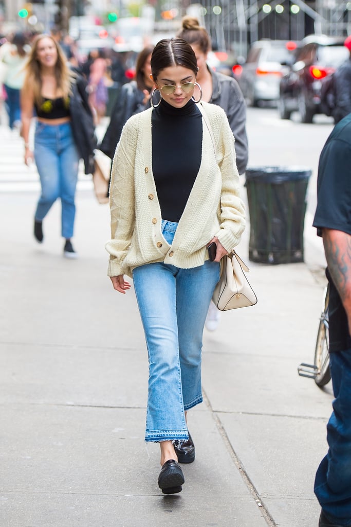 A Bodysuit, Jeans, and Grandpa Cardigan in NYC in September 2017