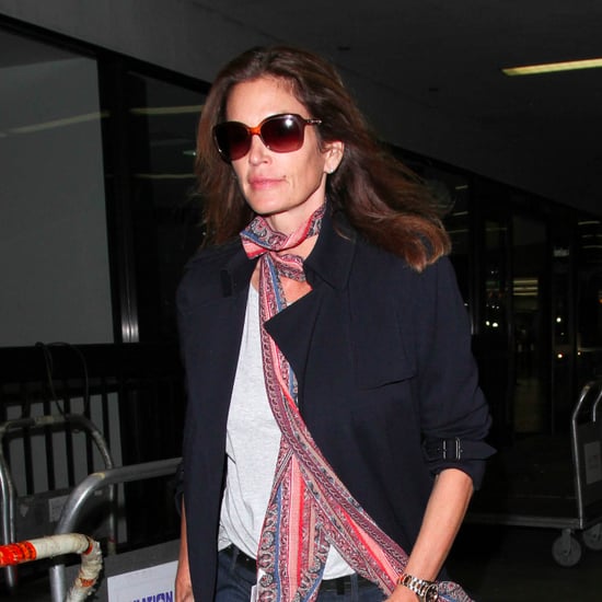 Cindy Crawford Wearing a Scarf April 2016