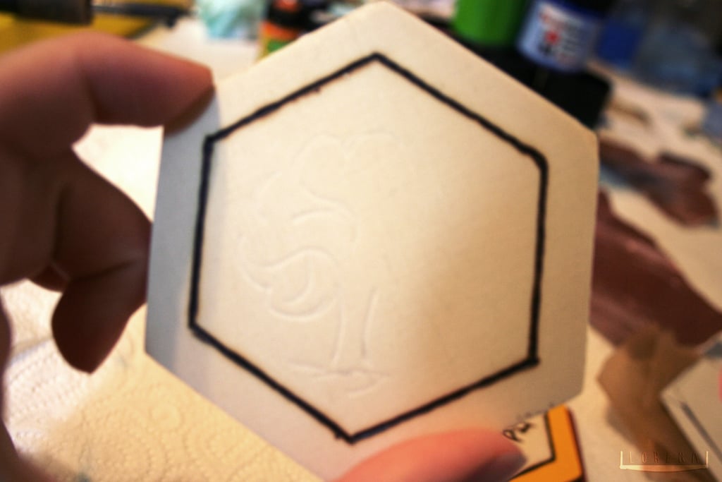 "Here you can see the faint outline, which will be used when burning."