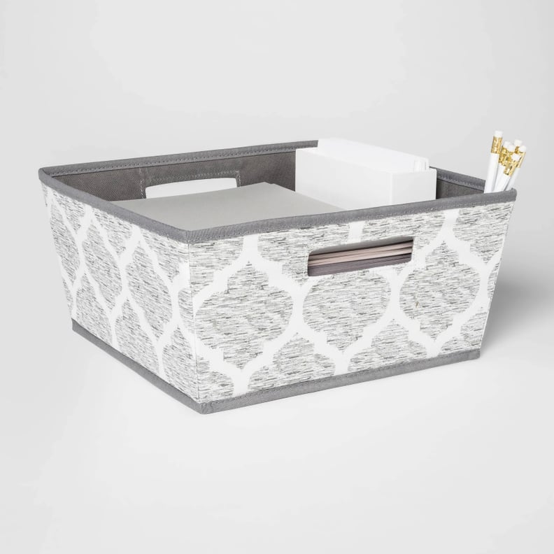 Fabric Half Bin in Gray Pattern