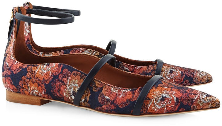 Malone Souliers Pink Brocade Robyn Flats ($695)