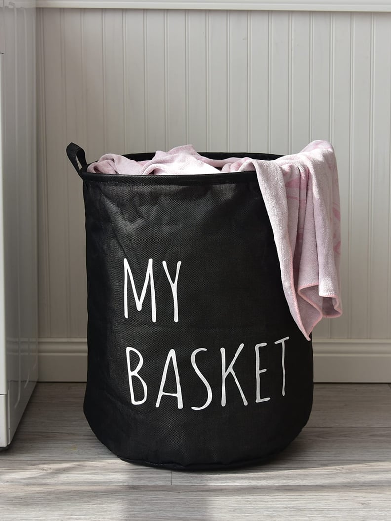 Slogan Print Round Storage Basket