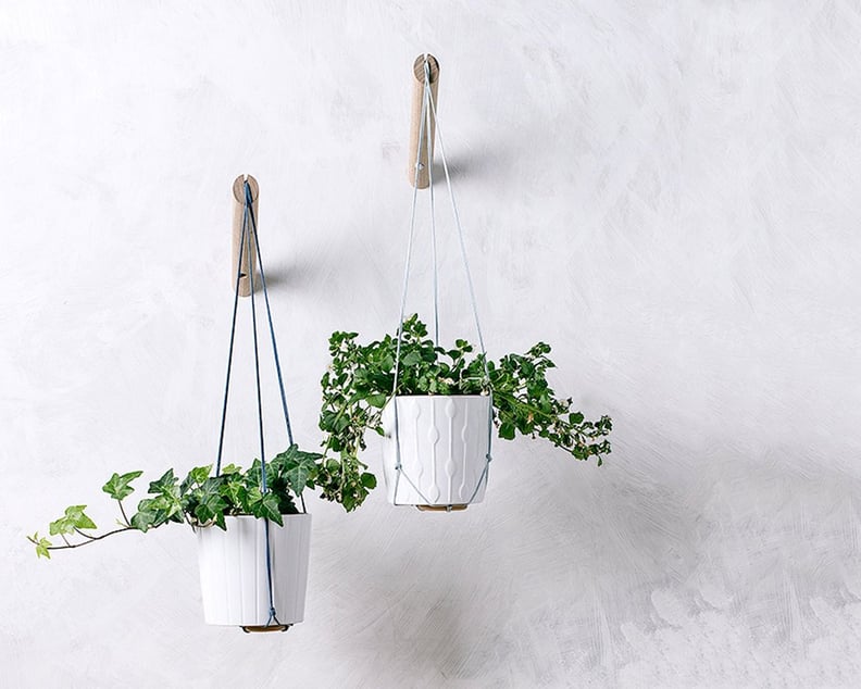 Hanging Planter With Light Blue Thread