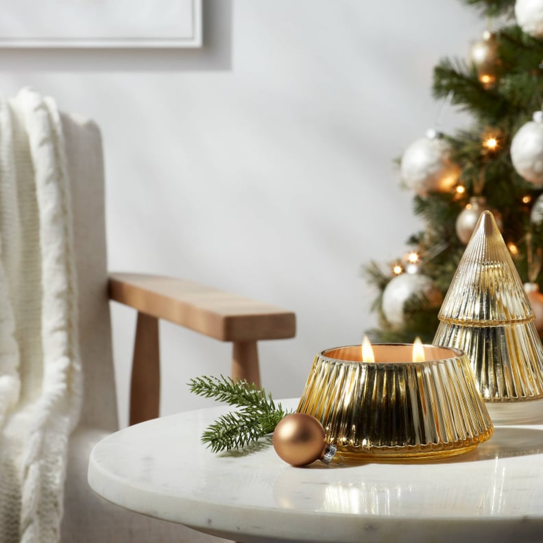 Decorative Candle: Threshold Tree Electroplated Metallic Finish Holiday Candle