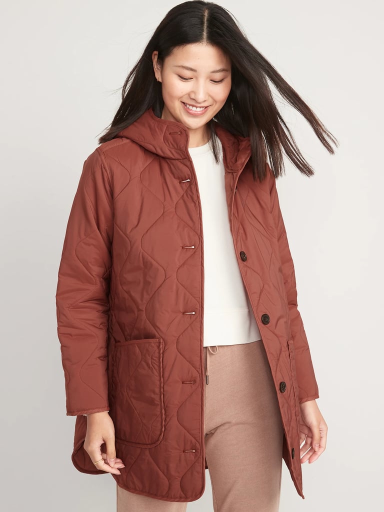 Hooded Quilted Utility Coat