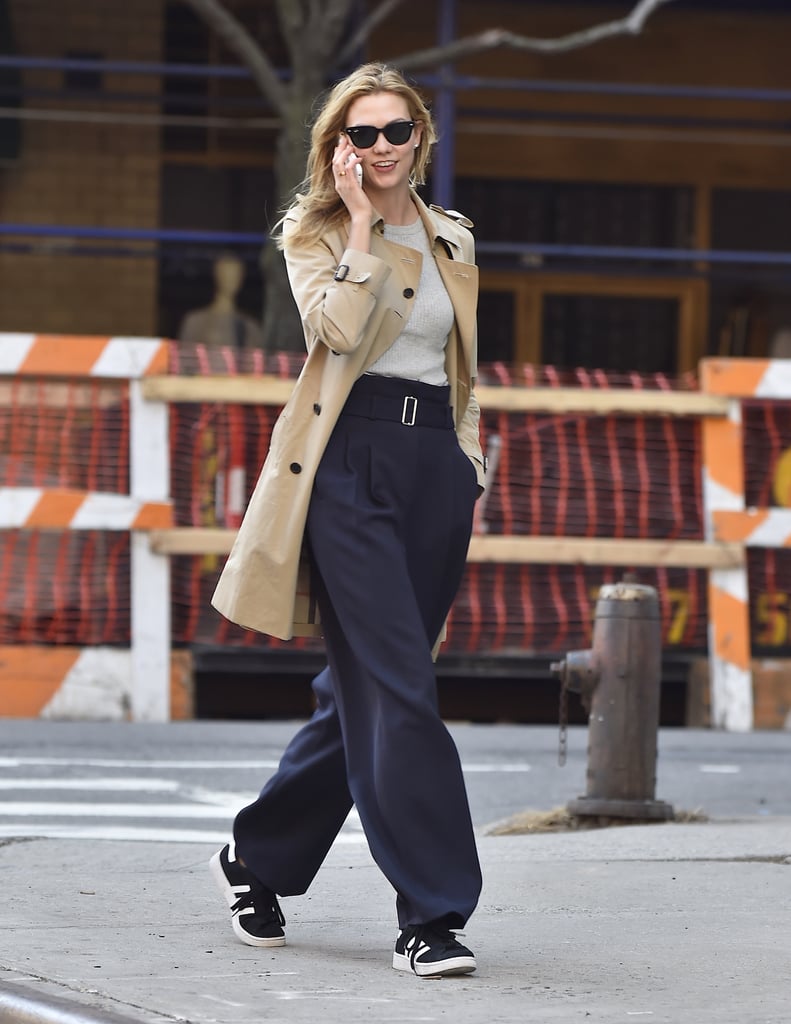 With Tailored Trousers and a Trench