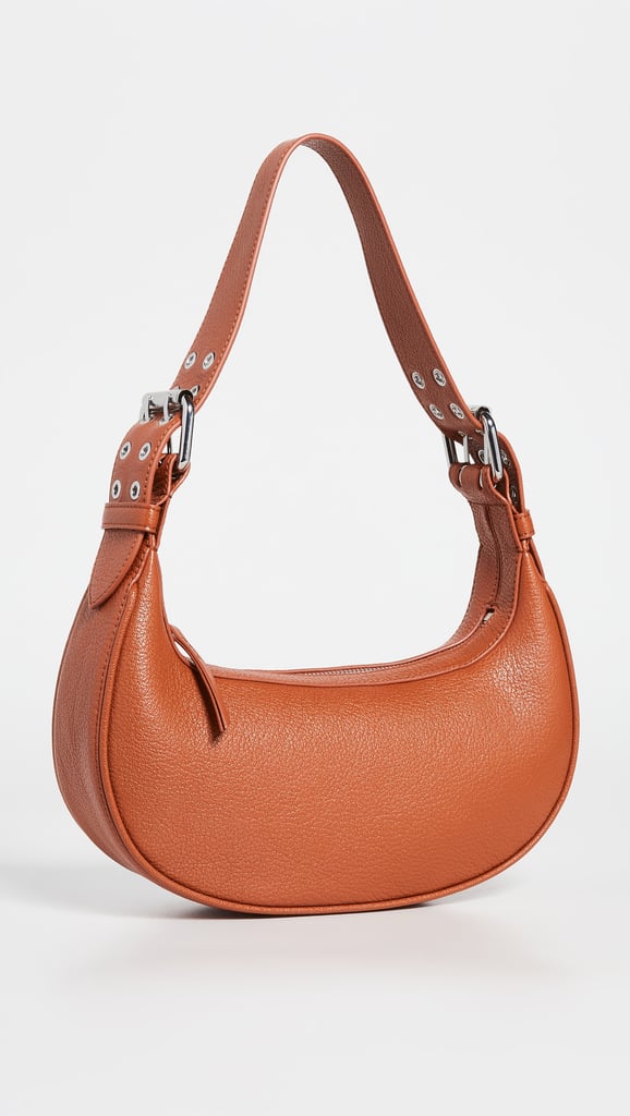 A Classic Shoulder Bag: By Far Soho Cognac Grained Leather