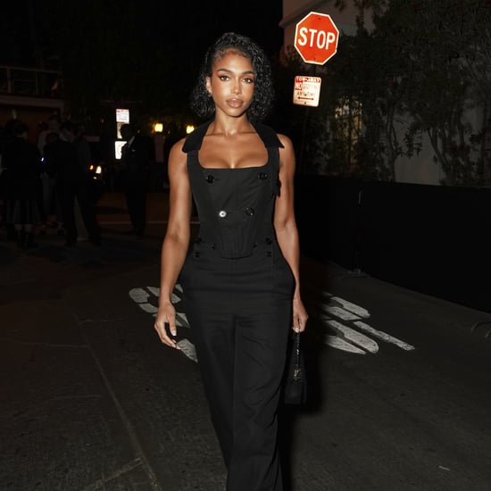 Lori Harvey's Burberry Bustier Top and Wide-Leg Trousers