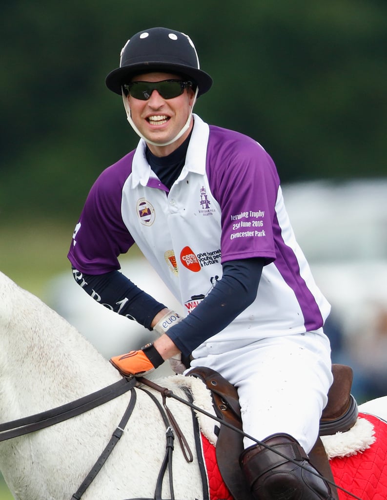 Prince William looked rather fetching during a Cirencester polo match in June.